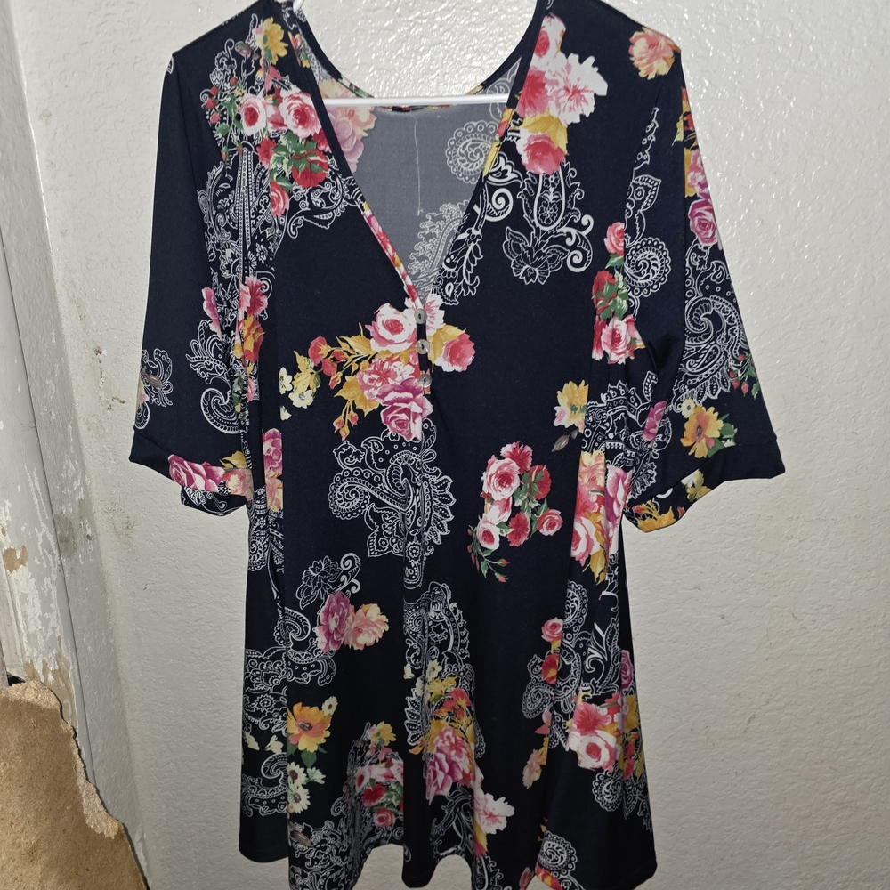 Floral V-Neck Women's Top